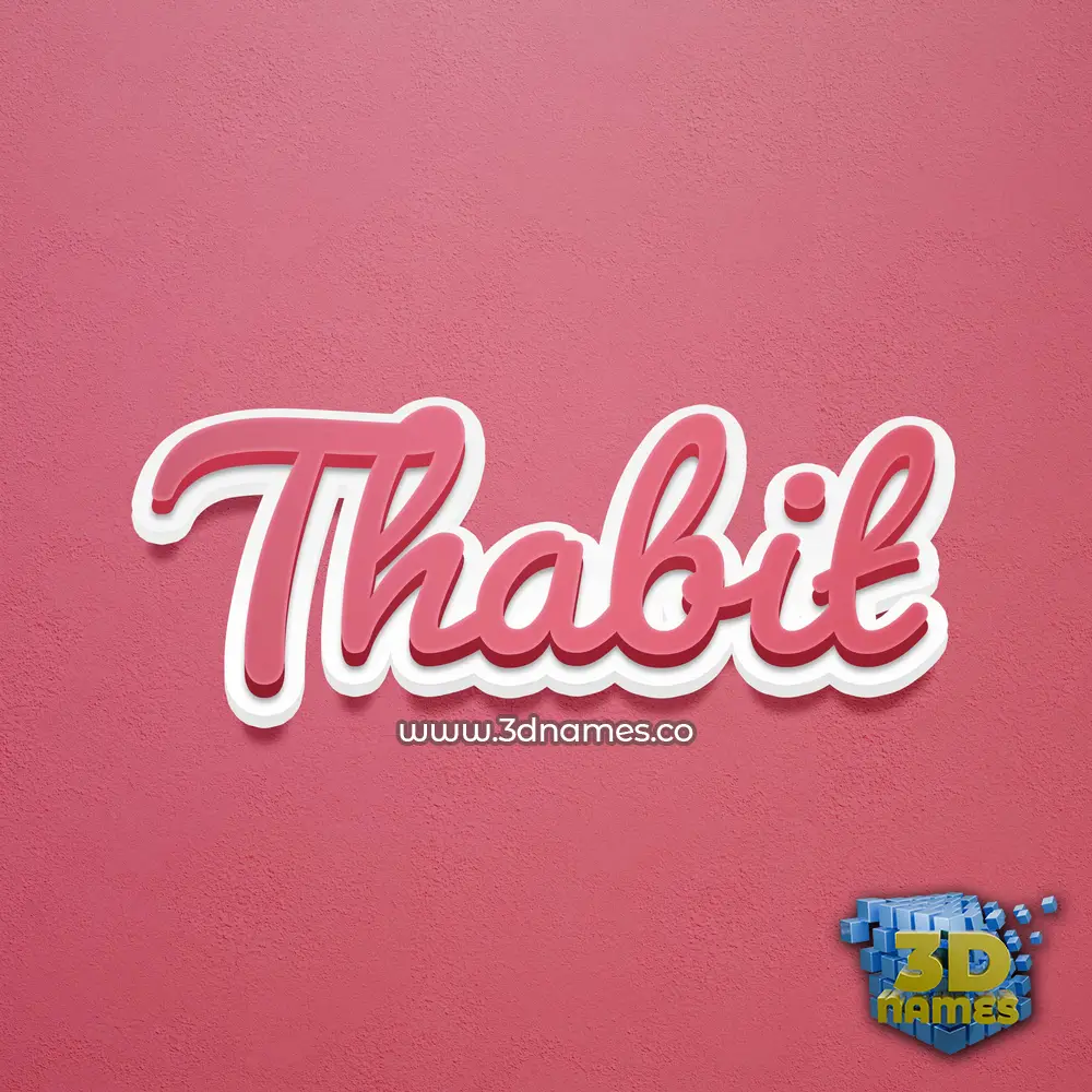 thabit in Red Scribble style - 3D name wallpaper