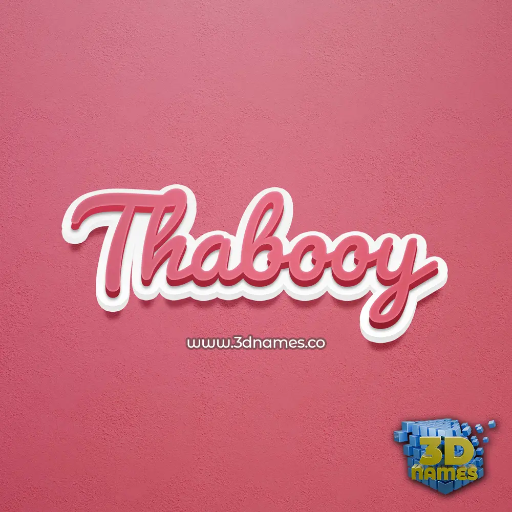 thabooy in Red Scribble style - 3D name wallpaper