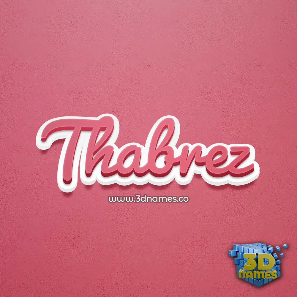 thabrez in Red Scribble style - 3D name wallpaper