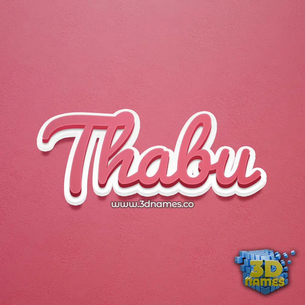 thabu in Red Scribble style - 3D name wallpaper