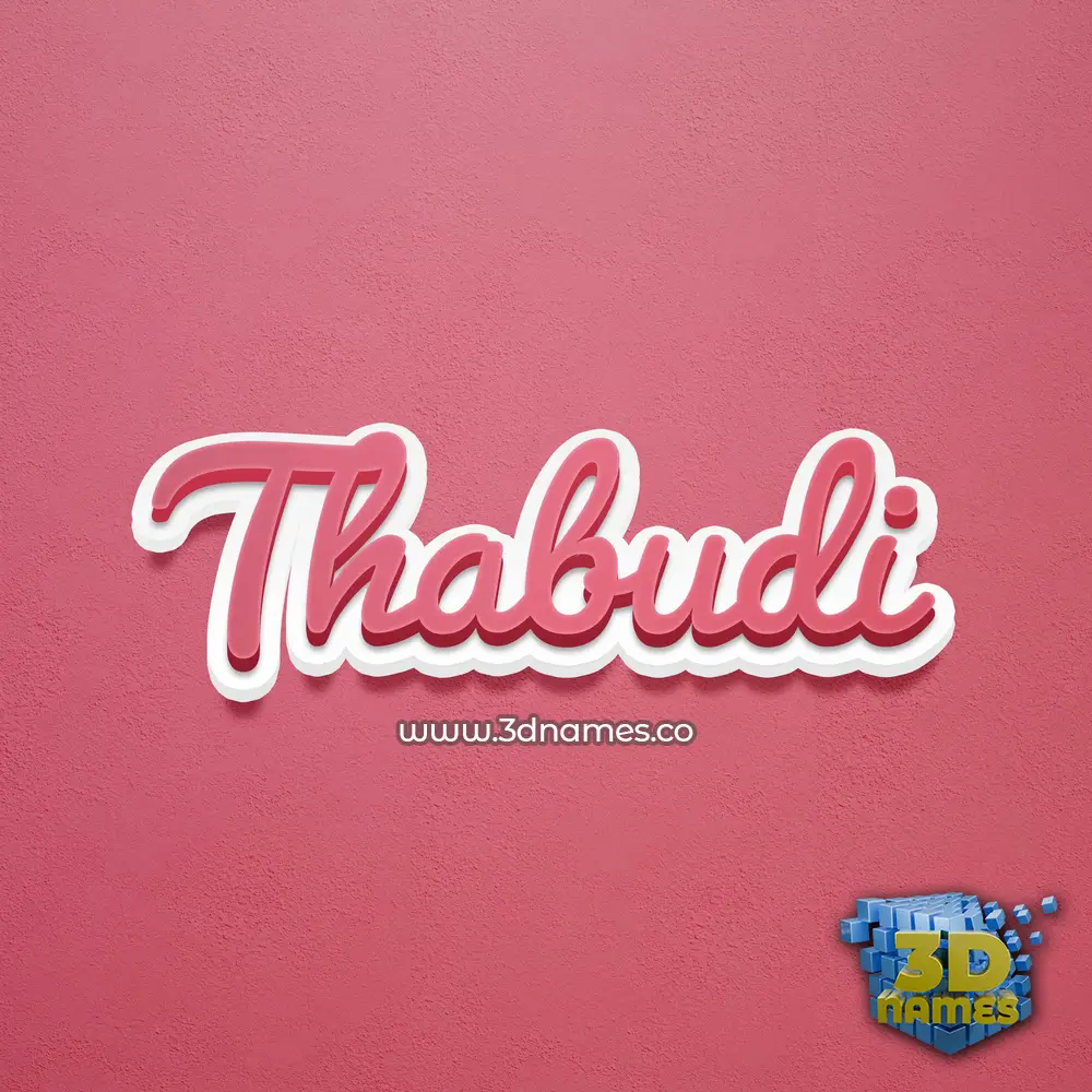 thabudi in Red Scribble style - 3D name wallpaper