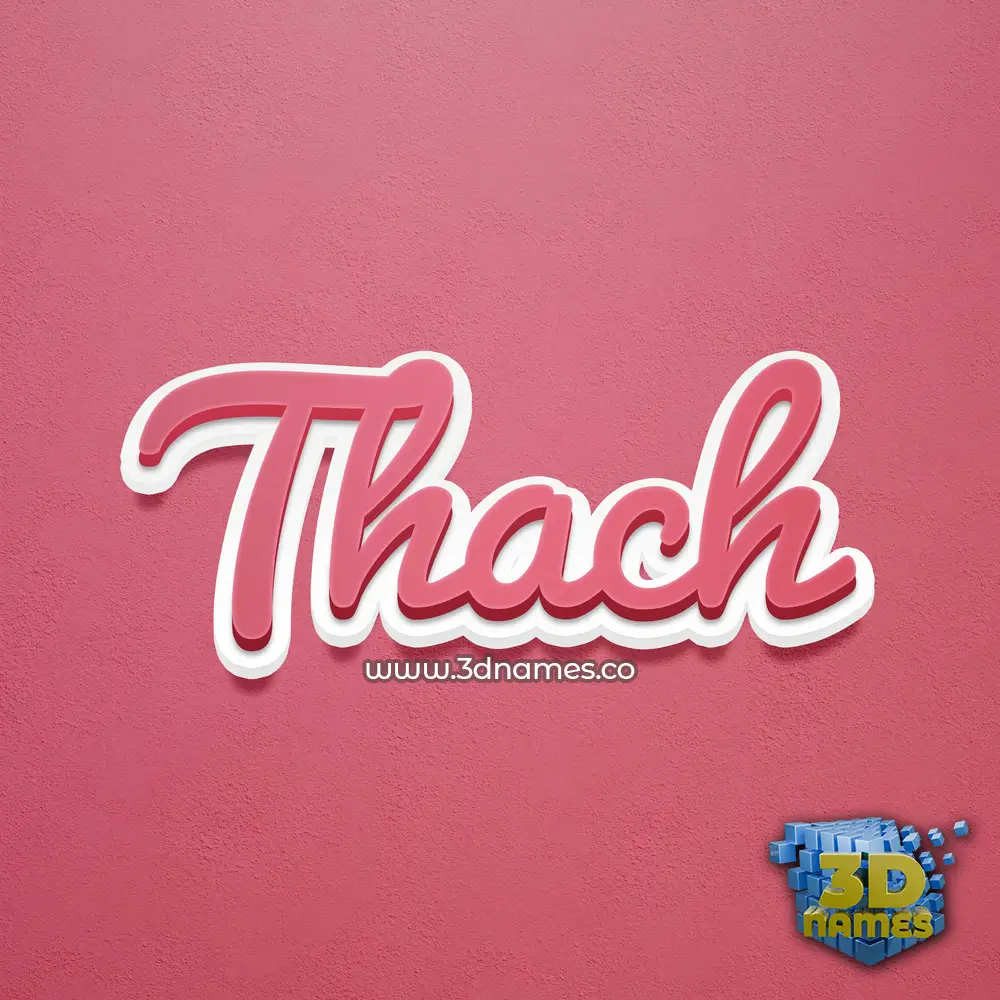 thach in Red Scribble style - 3D name wallpaper