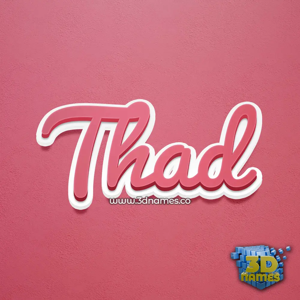thad in Red Scribble style - 3D name wallpaper