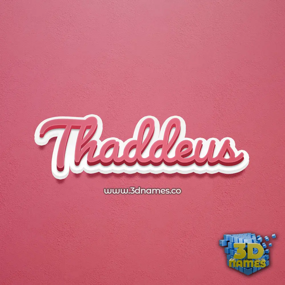 thaddeus in Red Scribble style - 3D name wallpaper