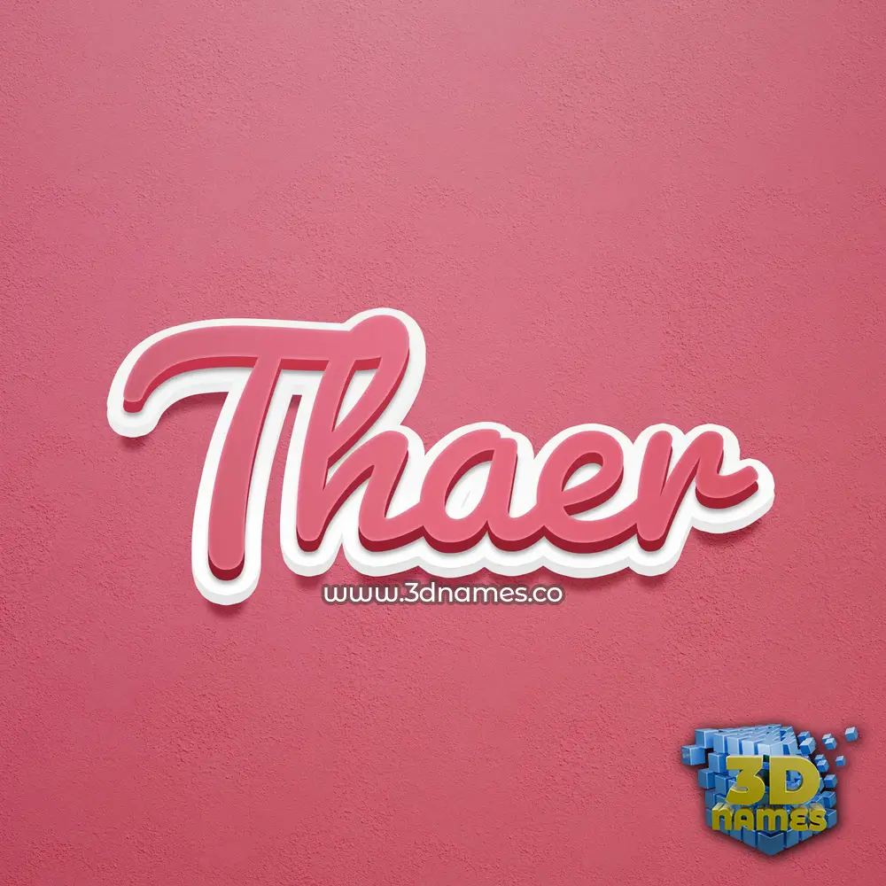 thaer in Red Scribble style - 3D name wallpaper