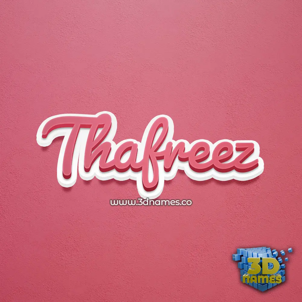 thafreez in Red Scribble style - 3D name wallpaper