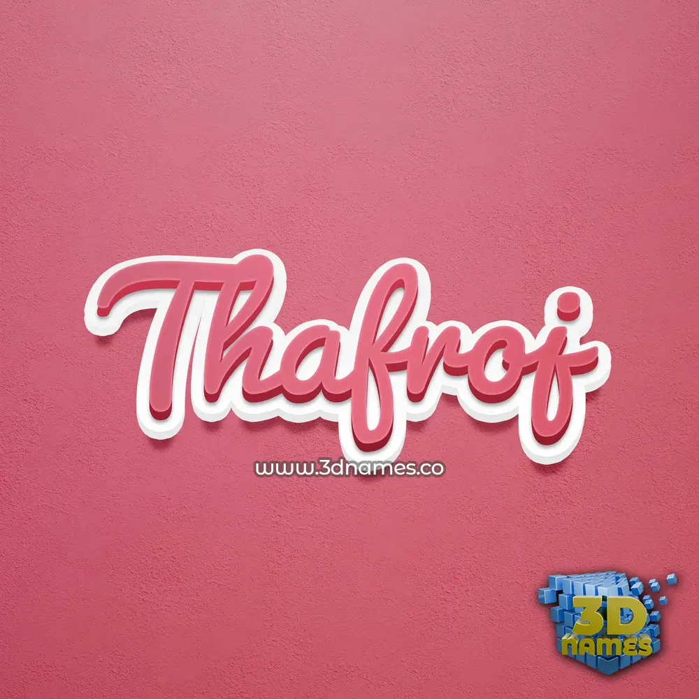 thafroj in Red Scribble style - 3D name wallpaper