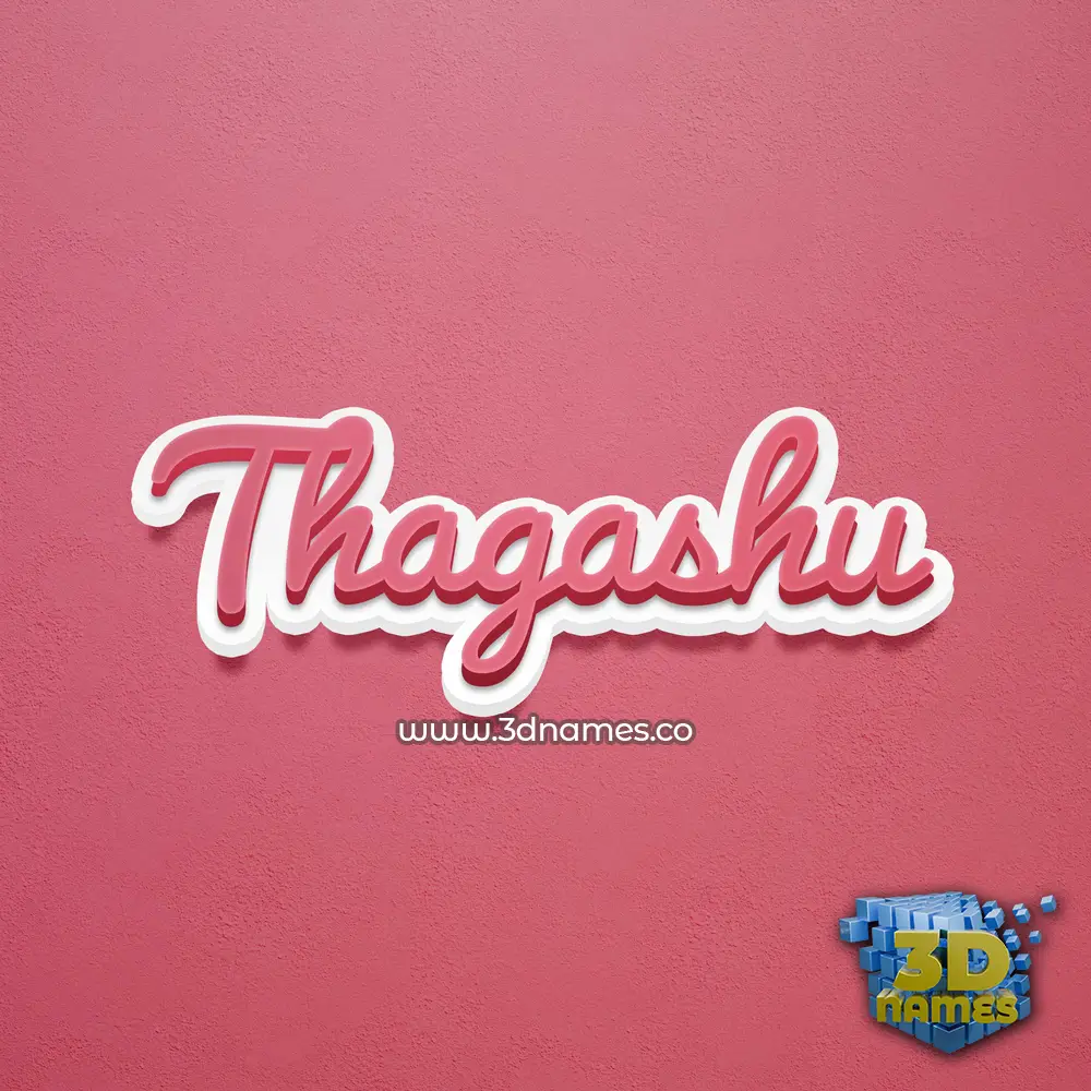thagashu in Red Scribble style - 3D name wallpaper