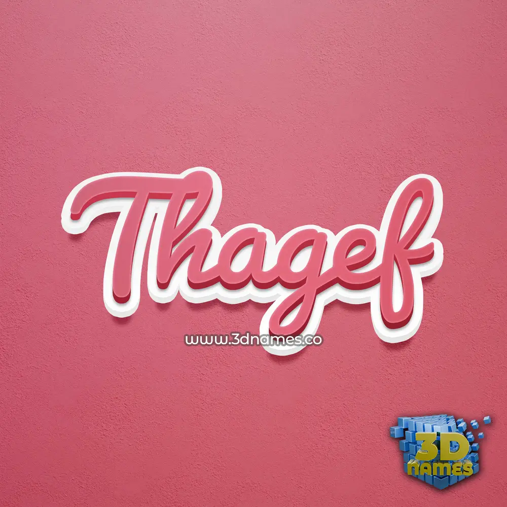 thagef in Red Scribble style - 3D name wallpaper