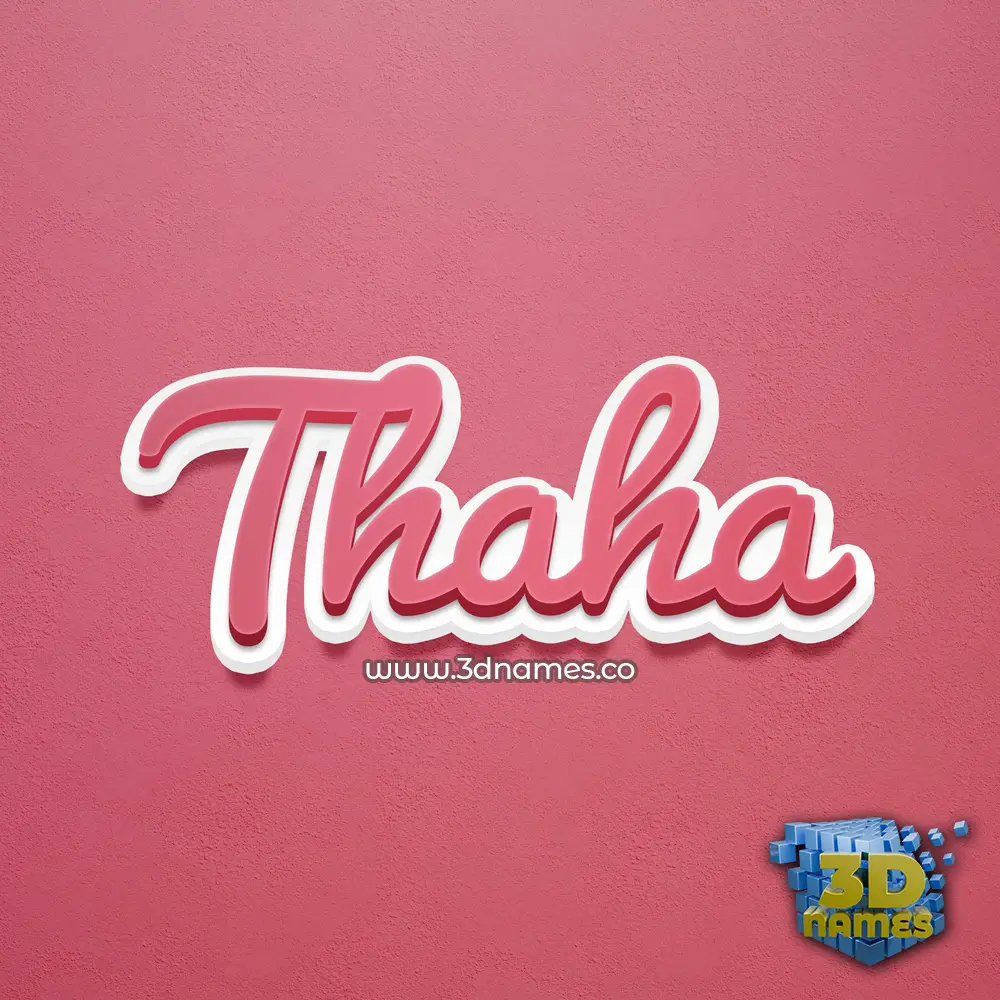 thaha in Red Scribble style - 3D name wallpaper