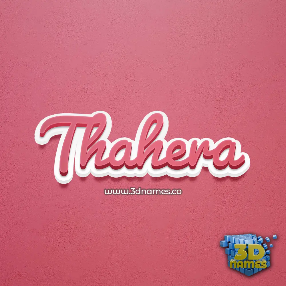 thahera in Red Scribble style - 3D name wallpaper
