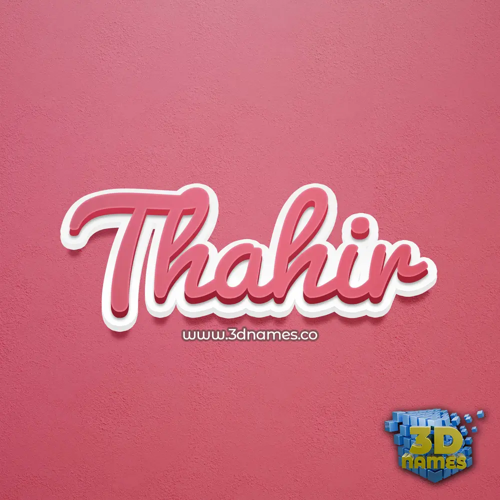 thahir in Red Scribble style - 3D name wallpaper