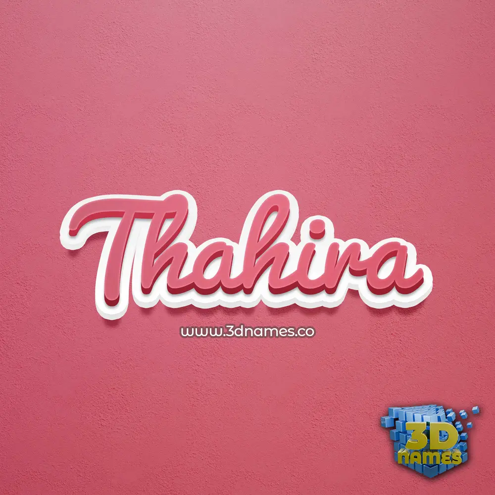 thahira in Red Scribble style - 3D name wallpaper
