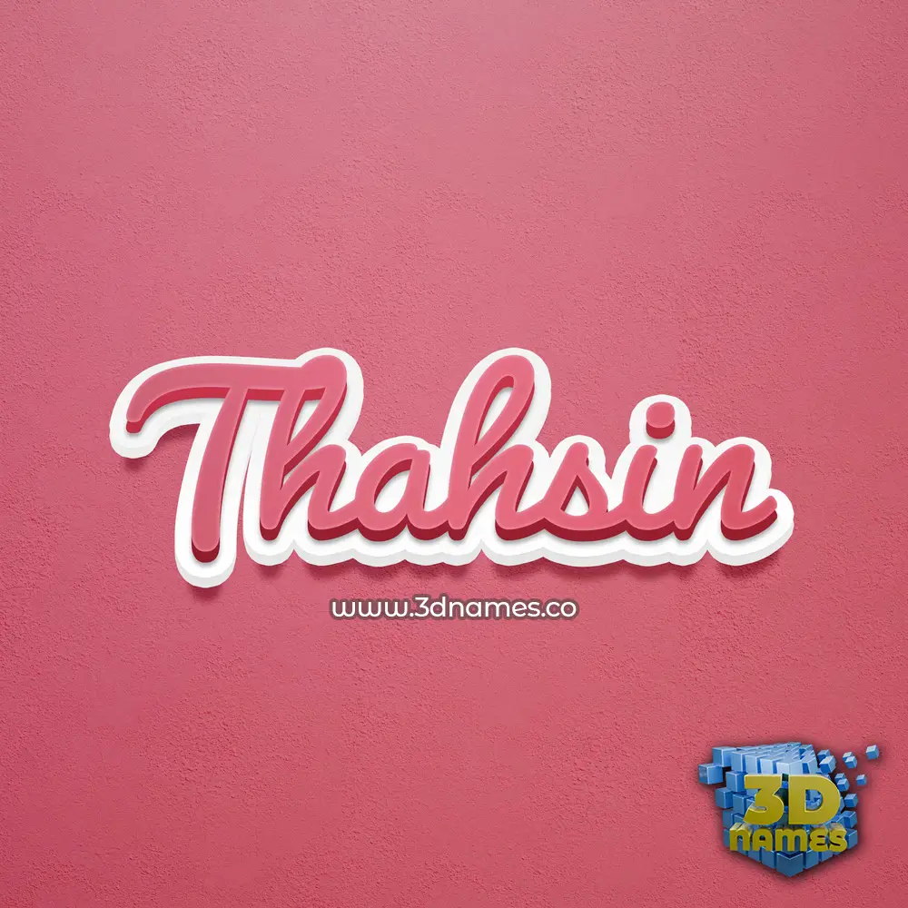 thahsin in Red Scribble style - 3D name wallpaper