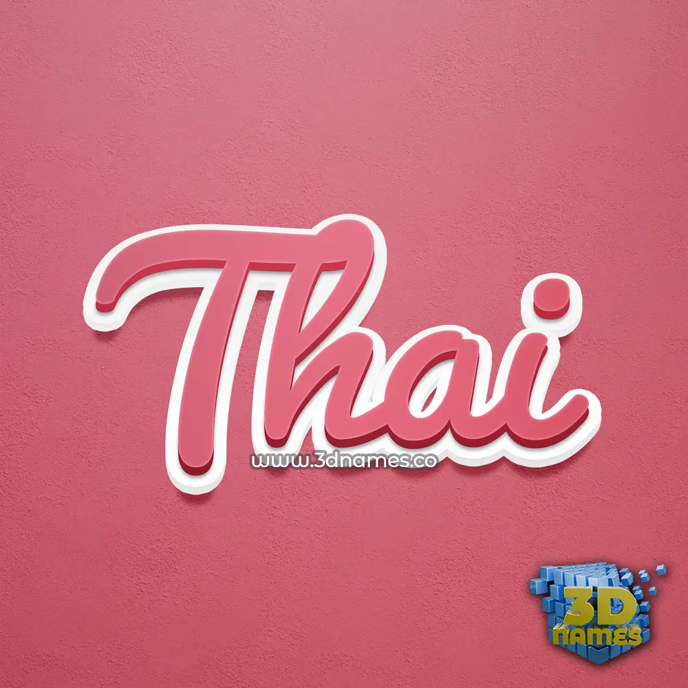 thai in Red Scribble style - 3D name wallpaper