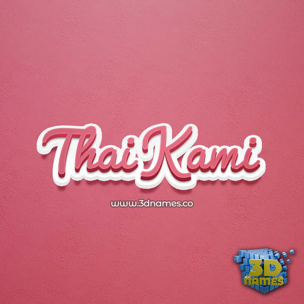 thai kami in Red Scribble style - 3D name wallpaper