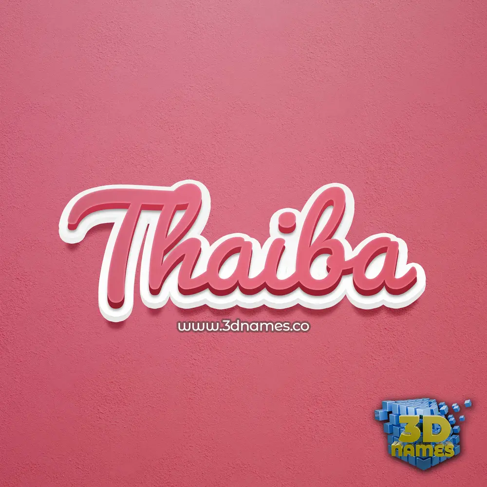 thaiba in Red Scribble style - 3D name wallpaper