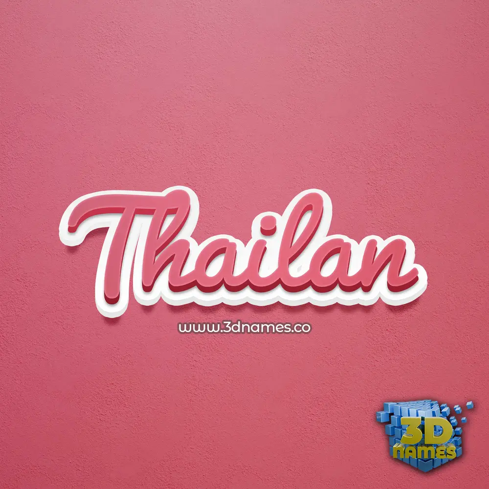 thailan in Red Scribble style - 3D name wallpaper