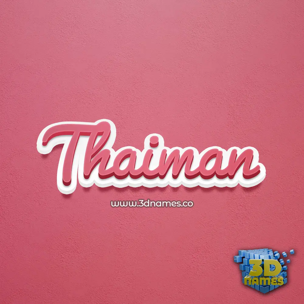 thaiman in Red Scribble style - 3D name wallpaper