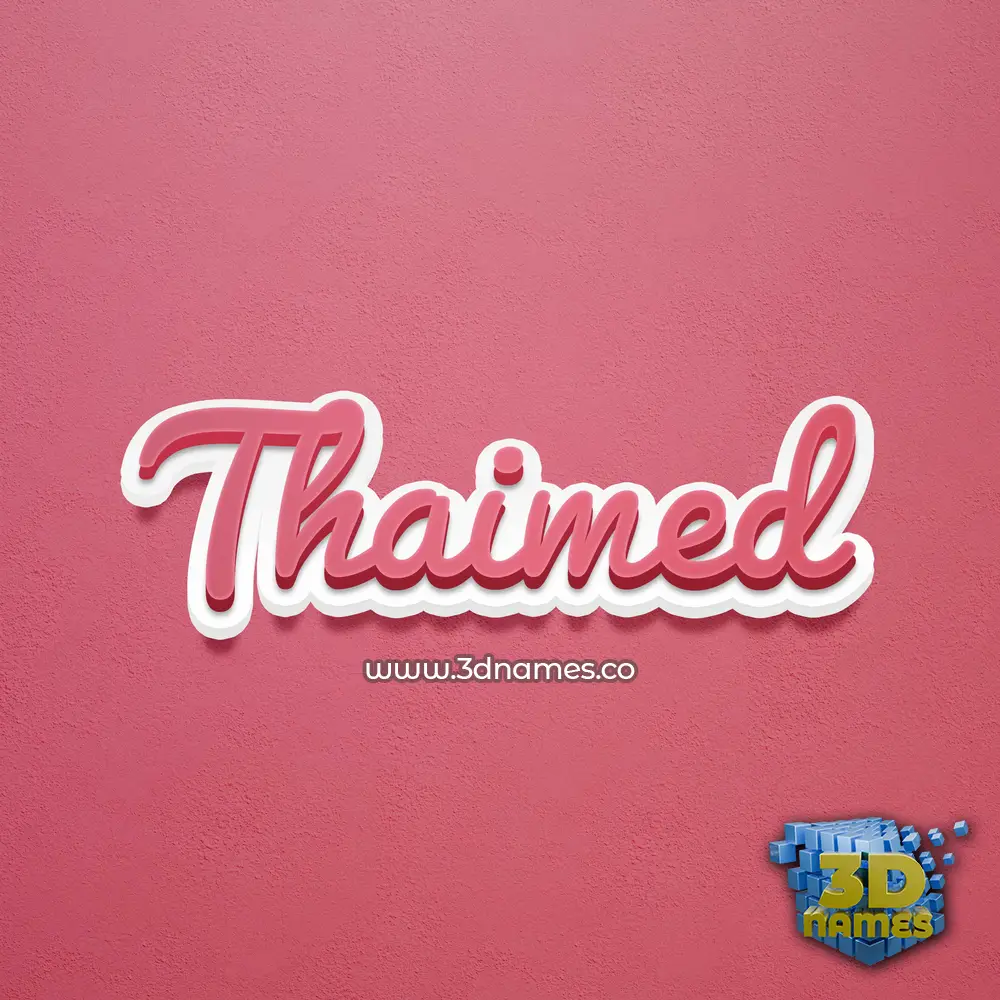 thaimed in Red Scribble style - 3D name wallpaper