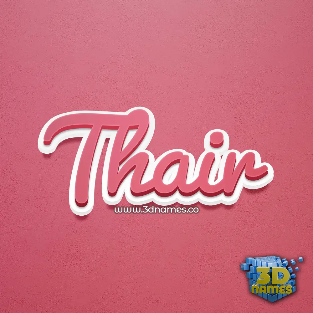 thair in Red Scribble style - 3D name wallpaper