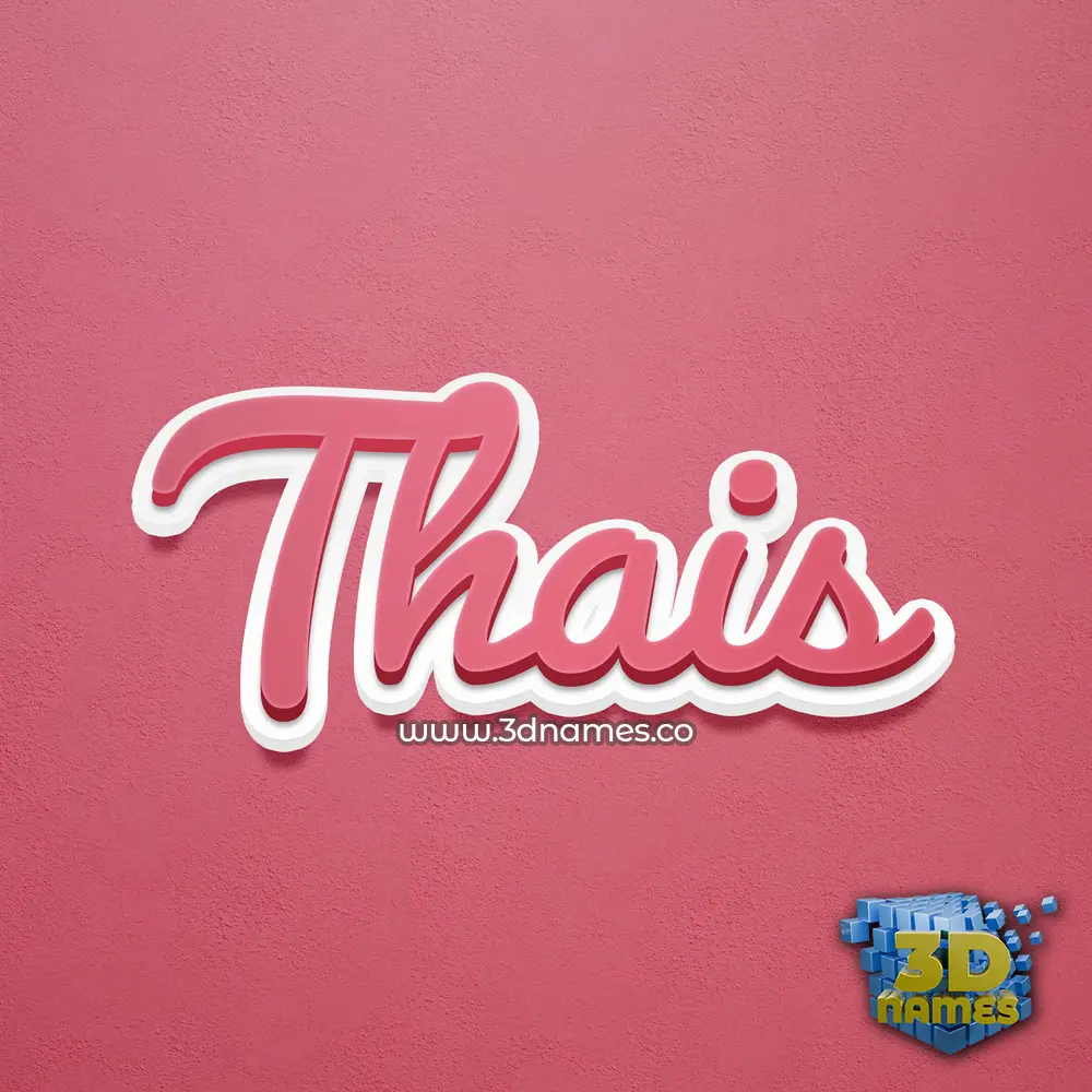 thais in Red Scribble style - 3D name wallpaper