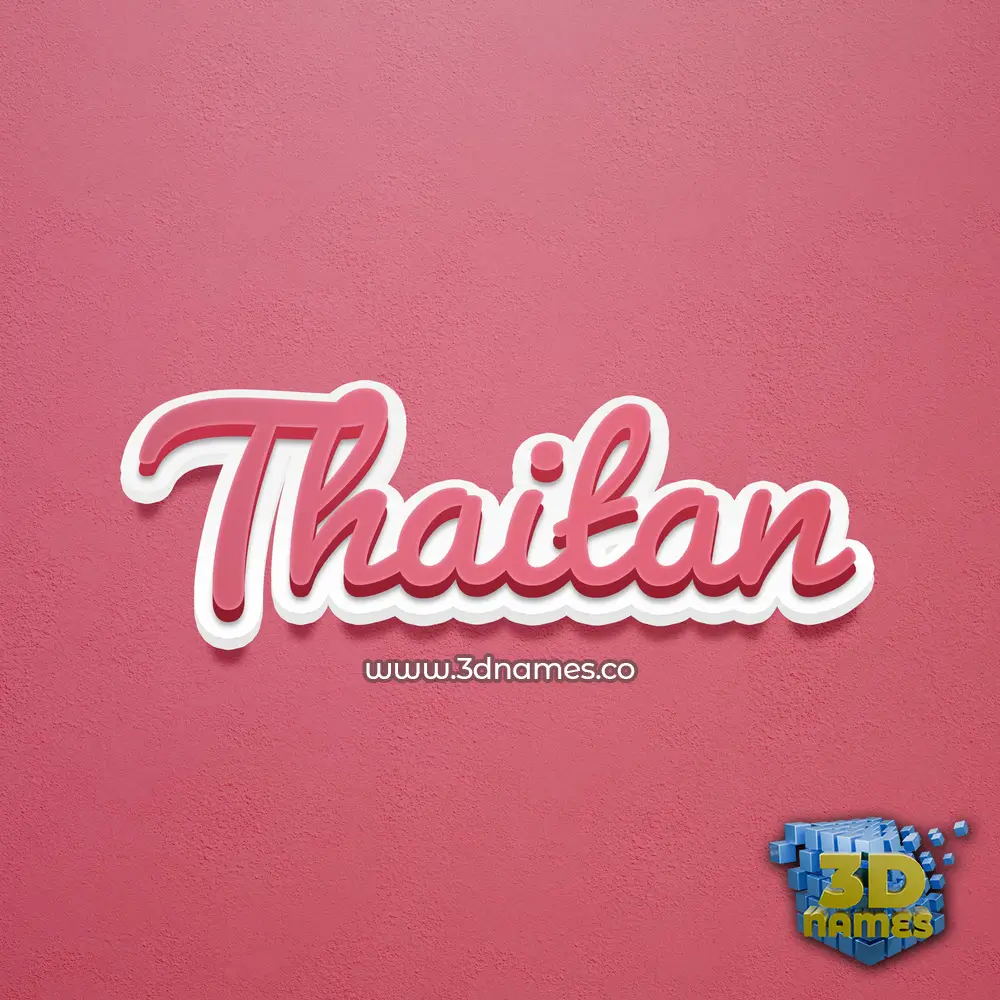 thaitan in Red Scribble style - 3D name wallpaper