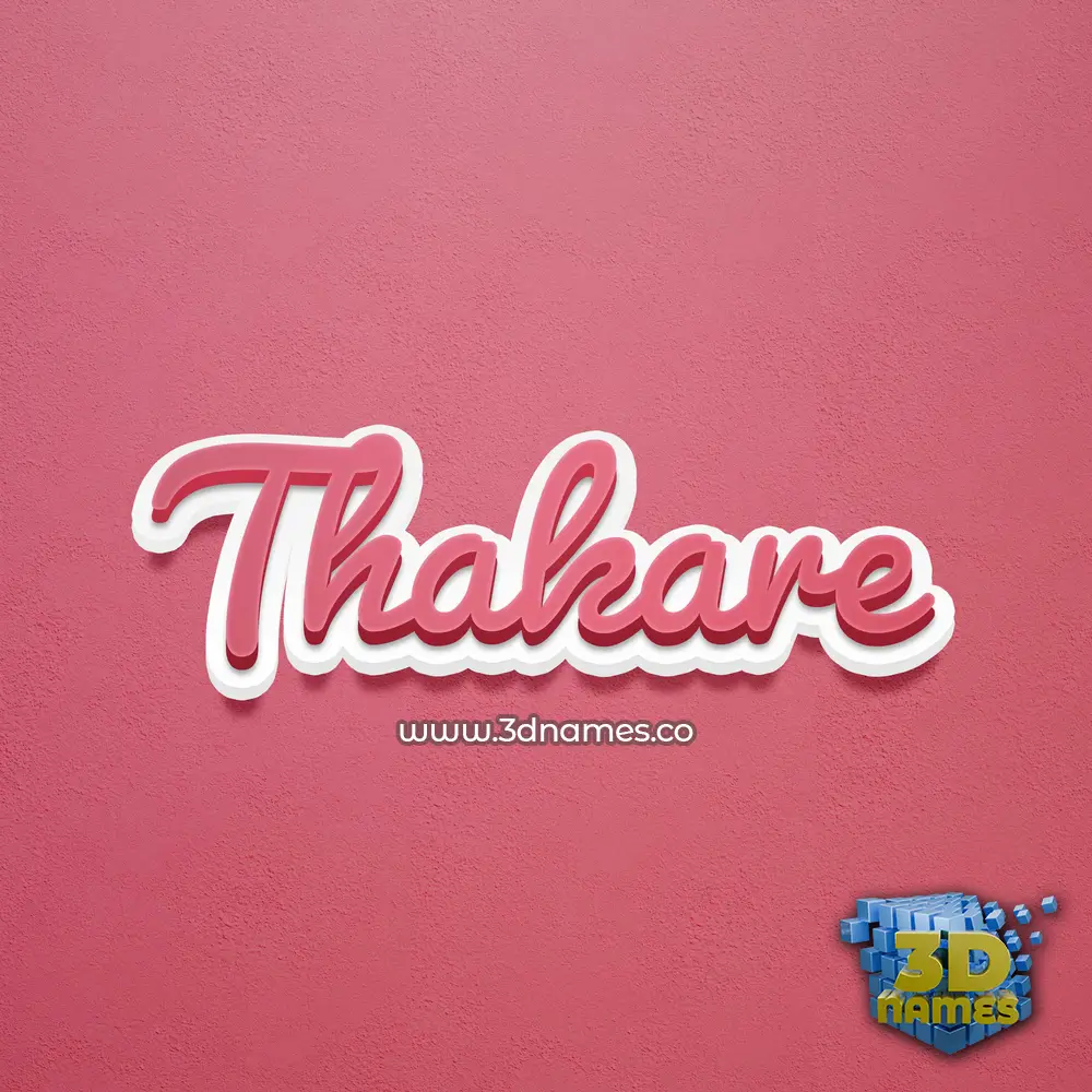thakare in Red Scribble style - 3D name wallpaper
