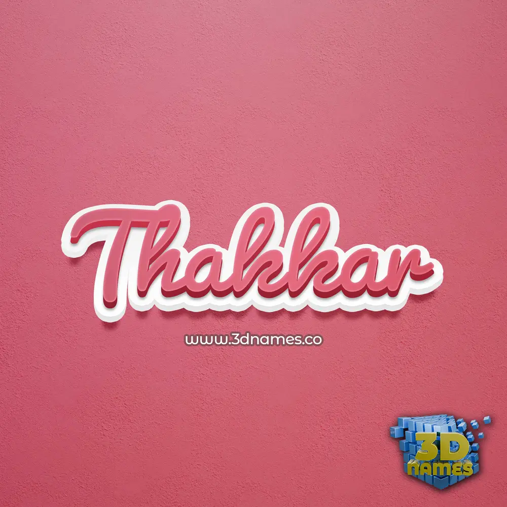thakkar in Red Scribble style - 3D name wallpaper