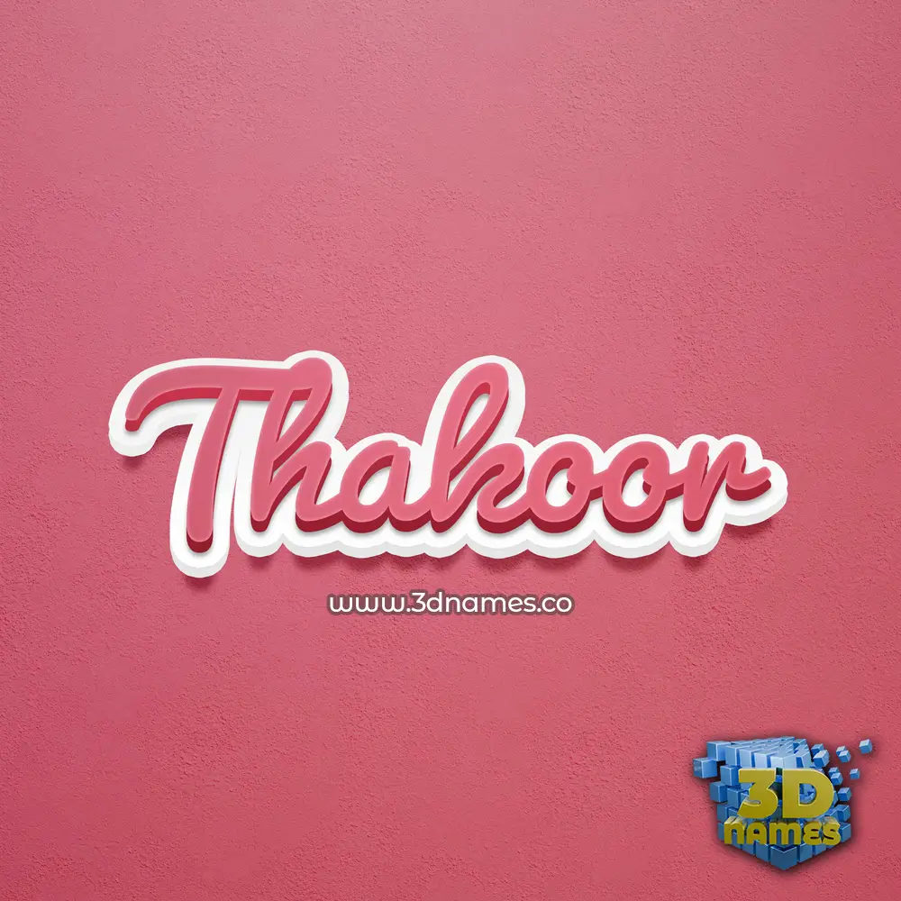 thakoor in Red Scribble style - 3D name wallpaper