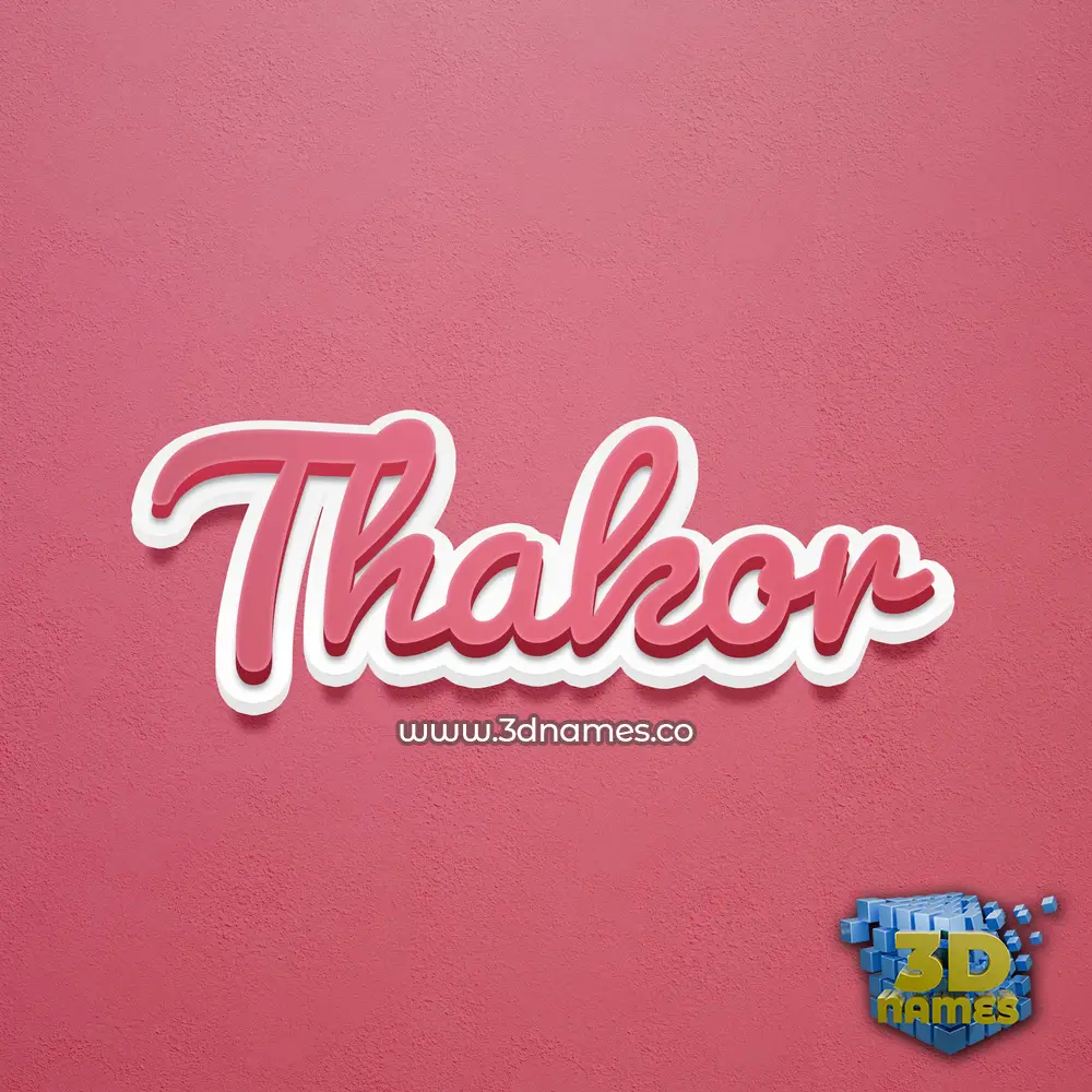 thakor in Red Scribble style - 3D name wallpaper