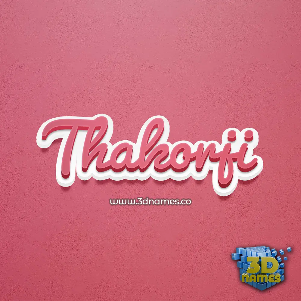 thakorji in Red Scribble style - 3D name wallpaper
