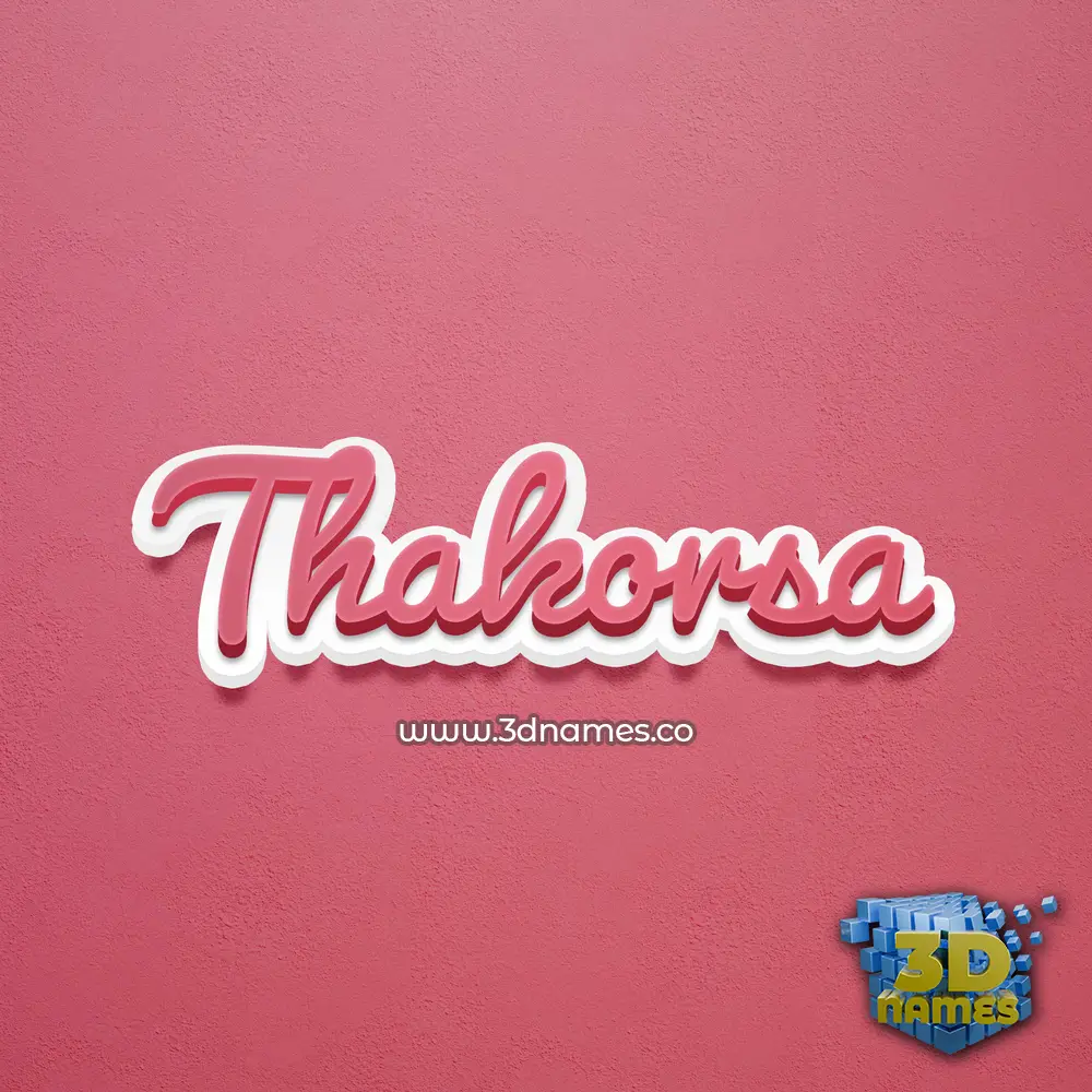 thakorsa in Red Scribble style - 3D name wallpaper