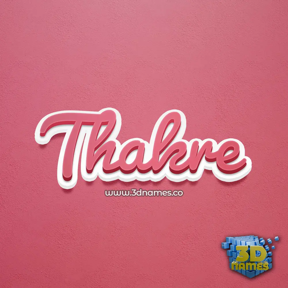 thakre in Red Scribble style - 3D name wallpaper