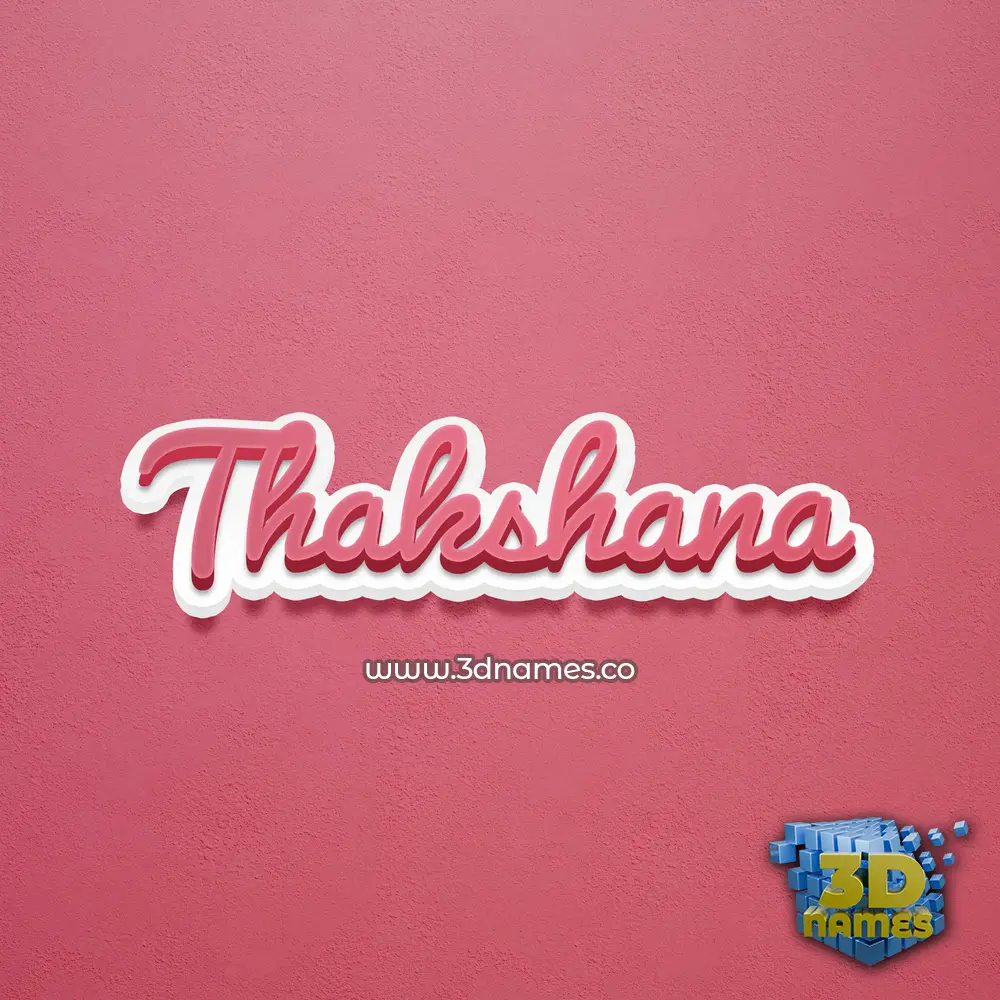 thakshana in Red Scribble style - 3D name wallpaper