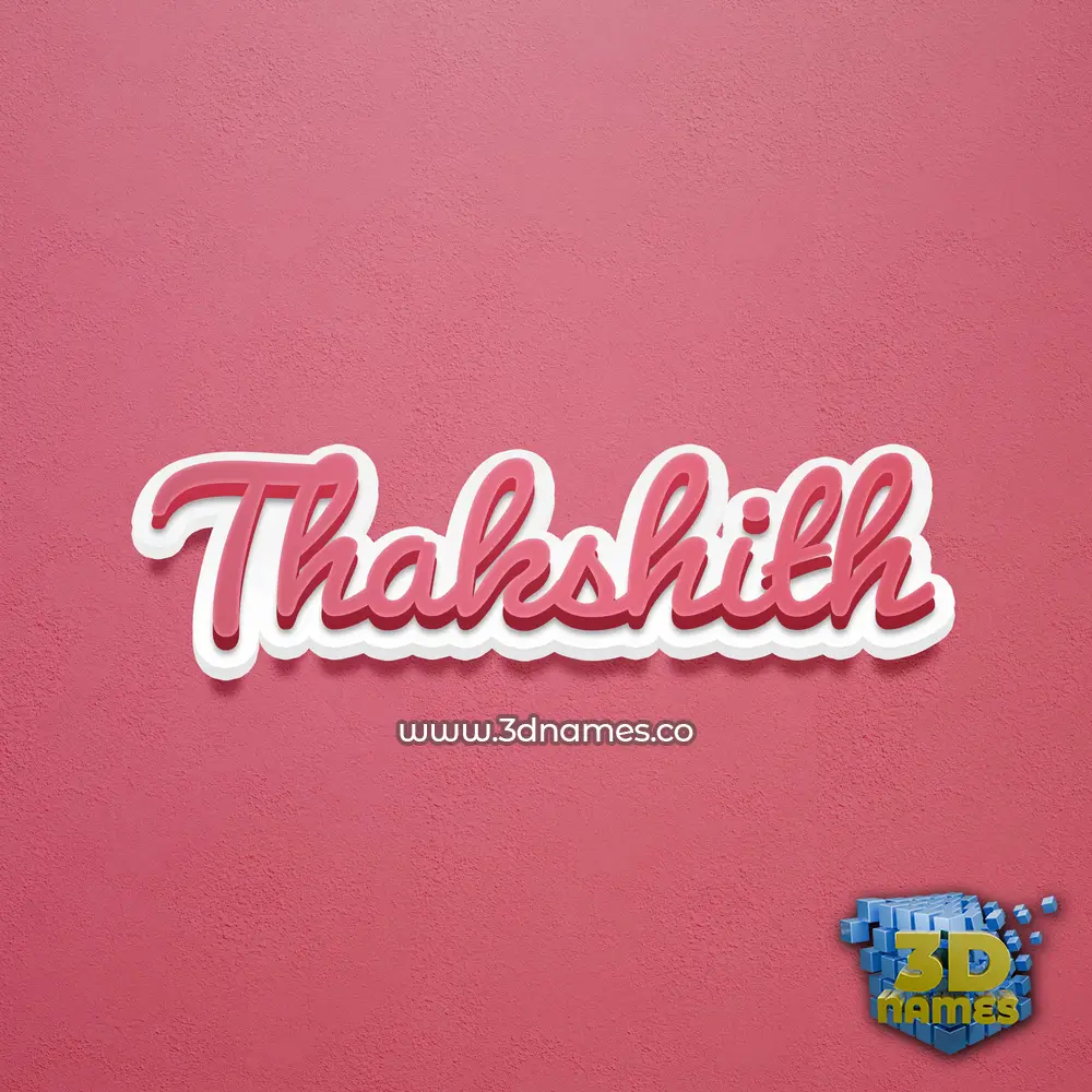 thakshith in Red Scribble style - 3D name wallpaper