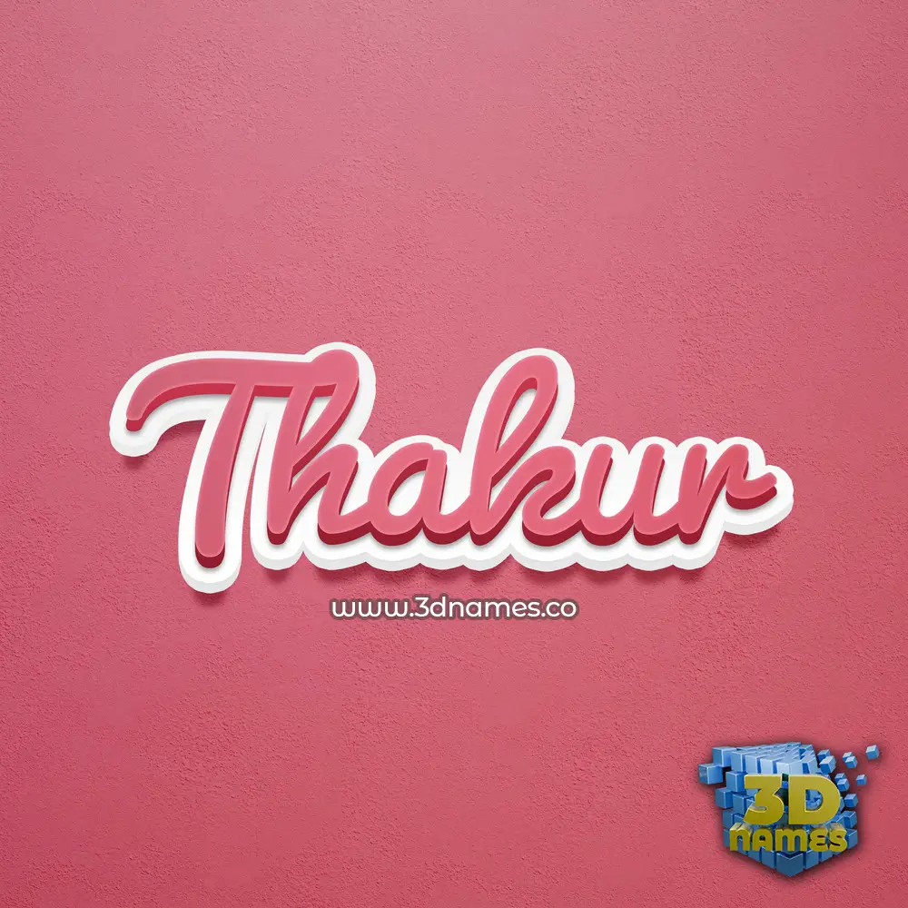 thakur in Red Scribble style - 3D name wallpaper