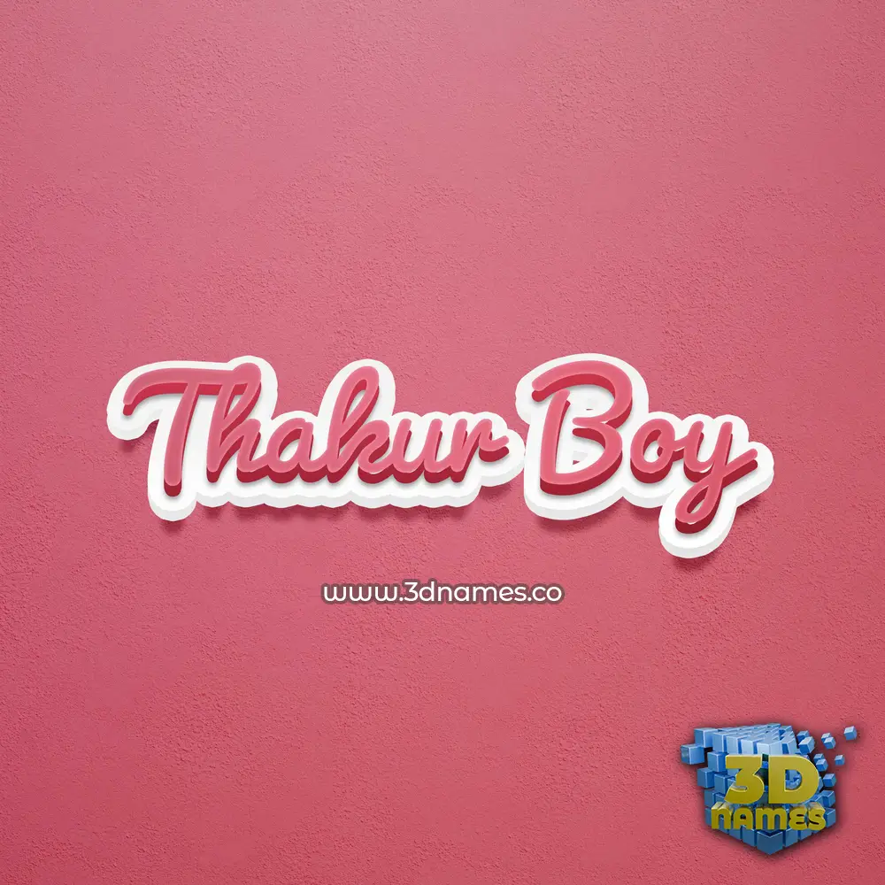 thakur boy in Red Scribble style - 3D name wallpaper