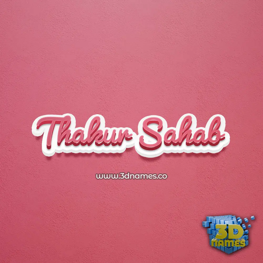 thakur sahab in Red Scribble style - 3D name wallpaper