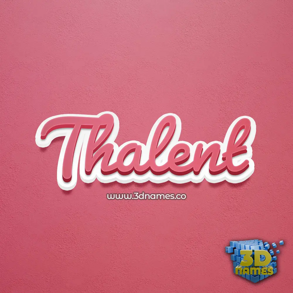 thalent in Red Scribble style - 3D name wallpaper