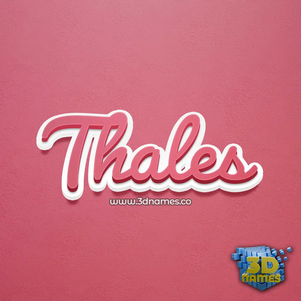 thales in Red Scribble style - 3D name wallpaper