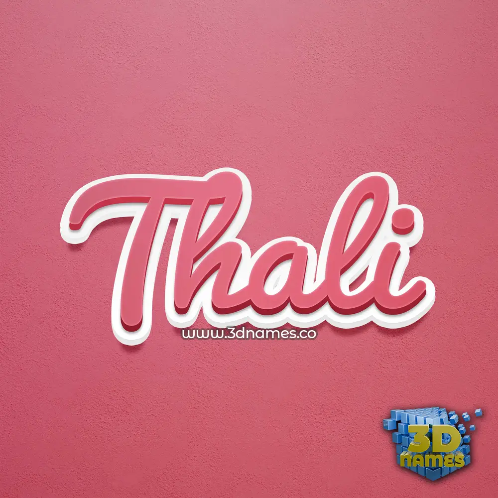 thali in Red Scribble style - 3D name wallpaper