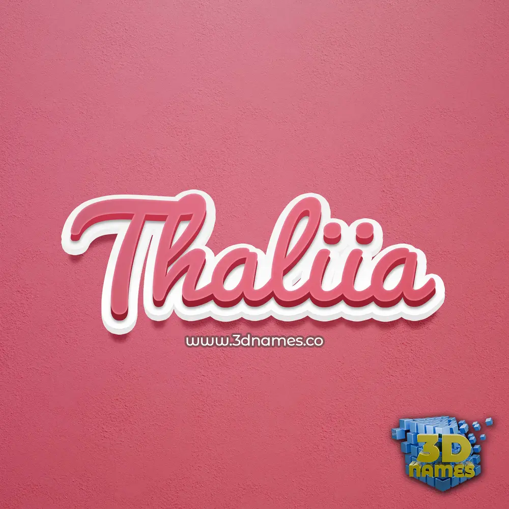 thaliia in Red Scribble style - 3D name wallpaper