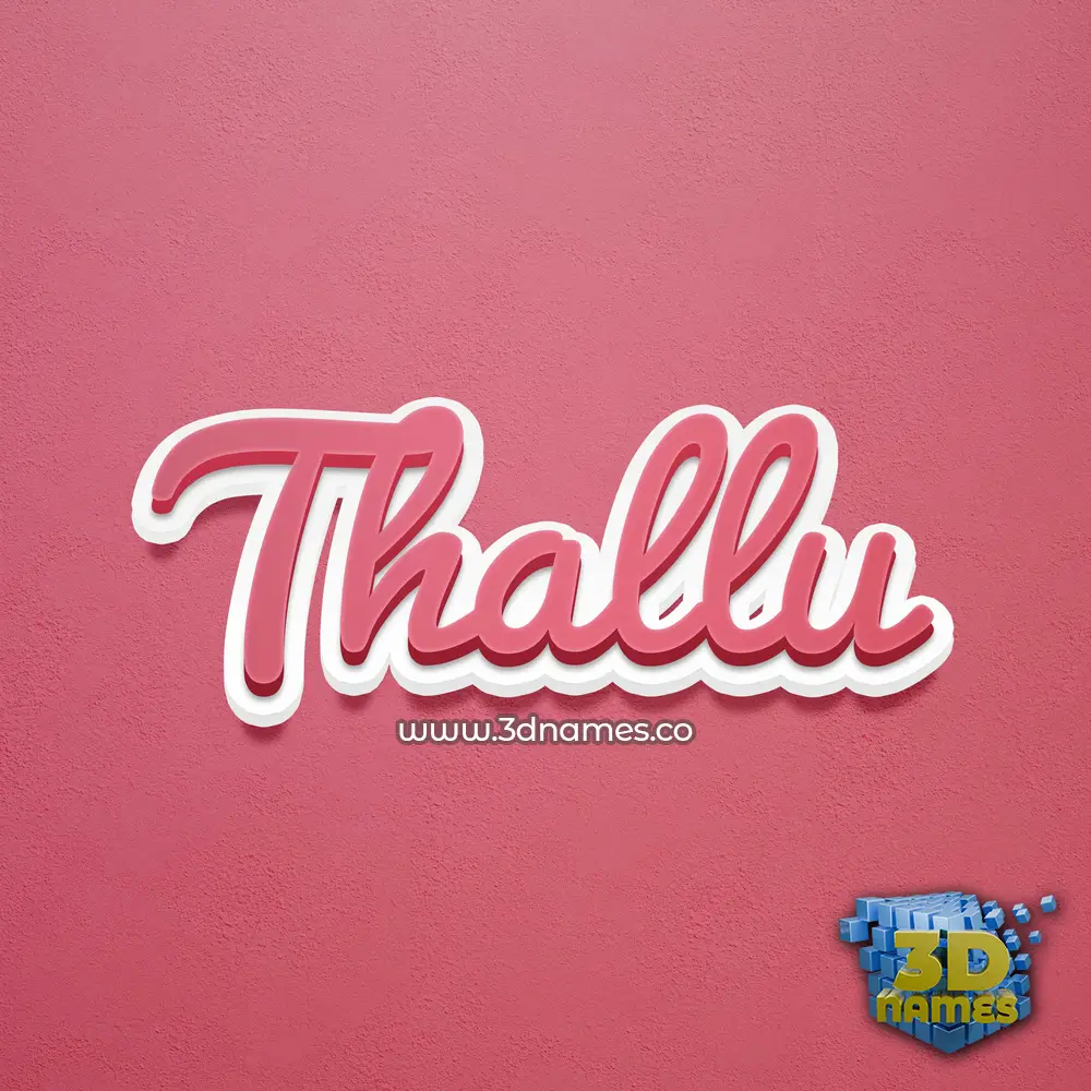 thallu in Red Scribble style - 3D name wallpaper