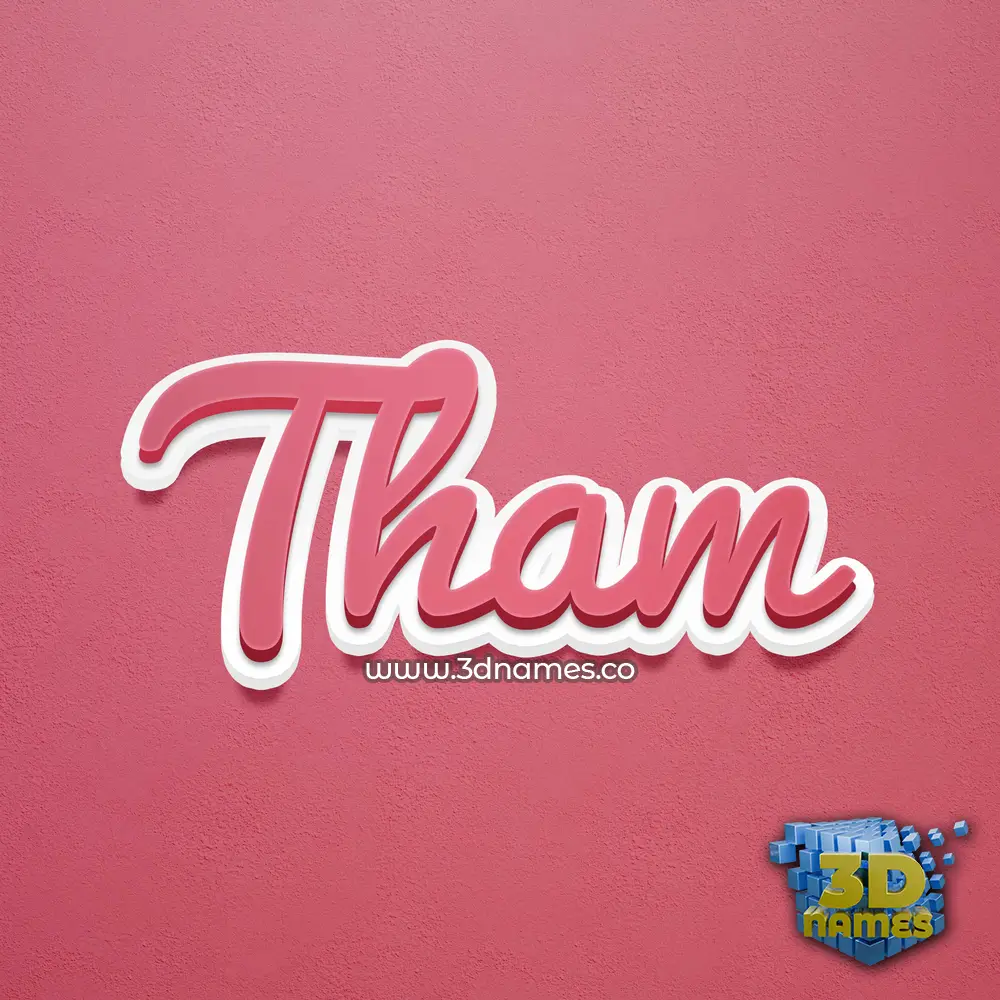 tham in Red Scribble style - 3D name wallpaper