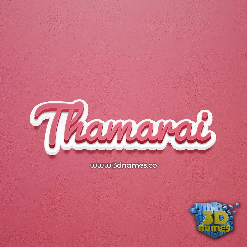 thamarai in Red Scribble style - 3D name wallpaper