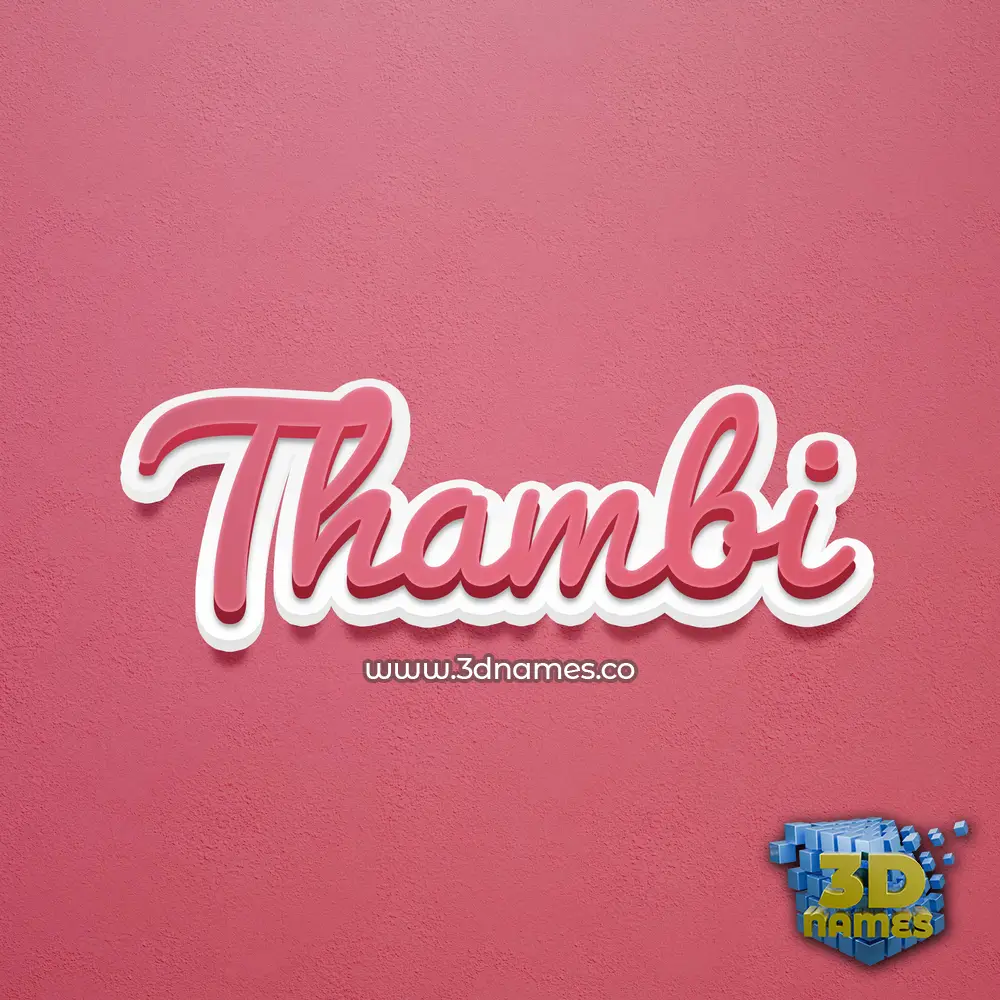 thambi in Red Scribble style - 3D name wallpaper