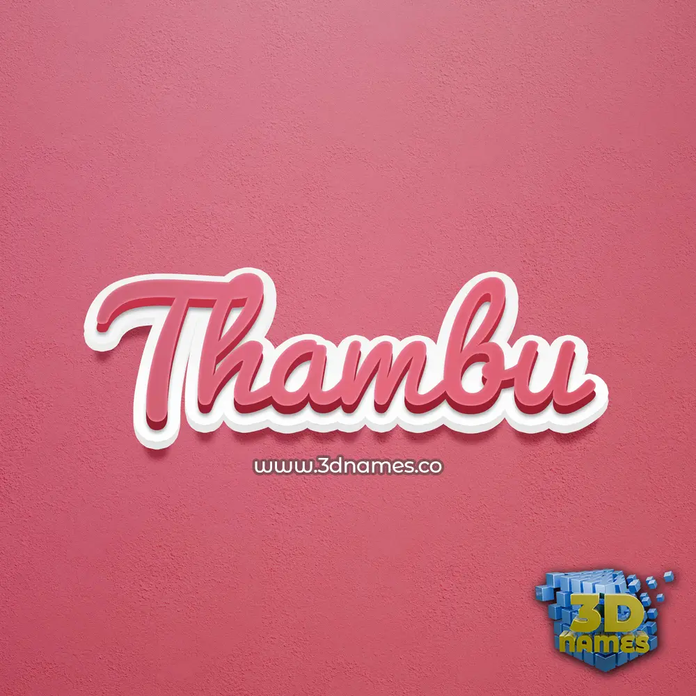 thambu in Red Scribble style - 3D name wallpaper
