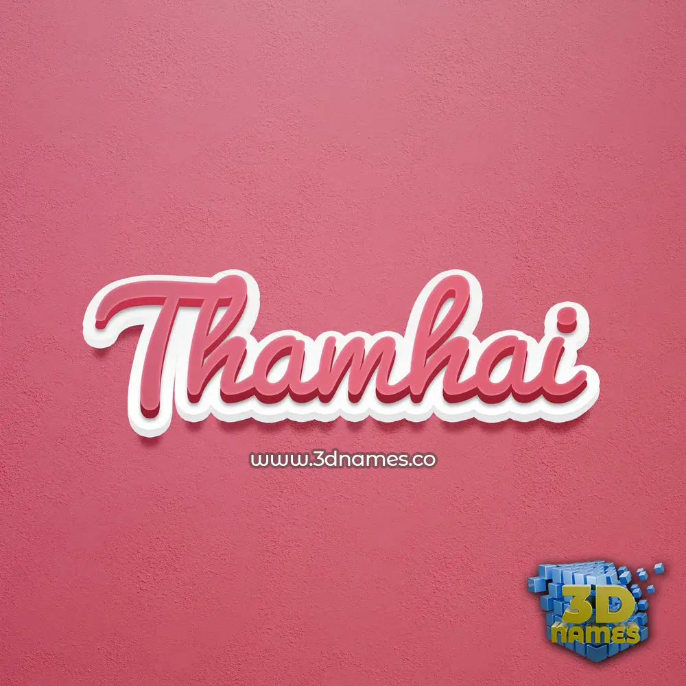 thamhai in Red Scribble style - 3D name wallpaper
