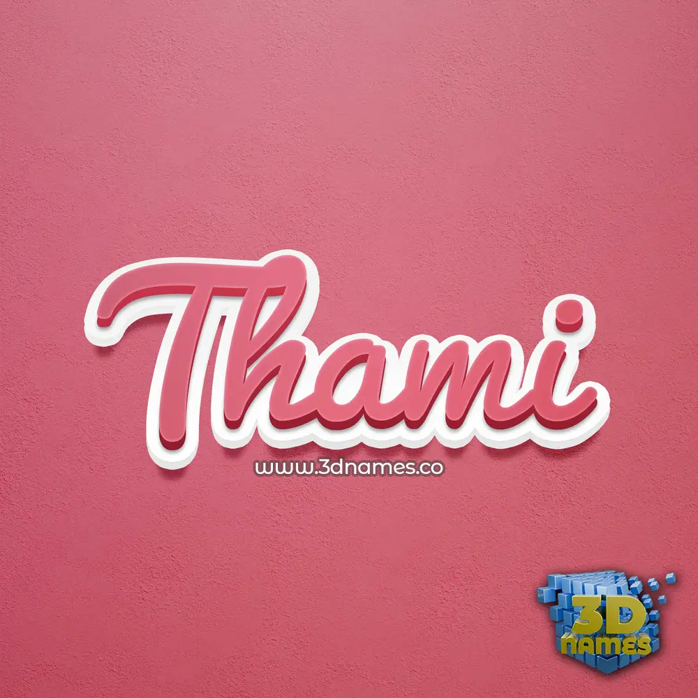 thami in Red Scribble style - 3D name wallpaper